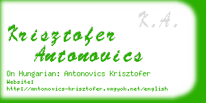 krisztofer antonovics business card
